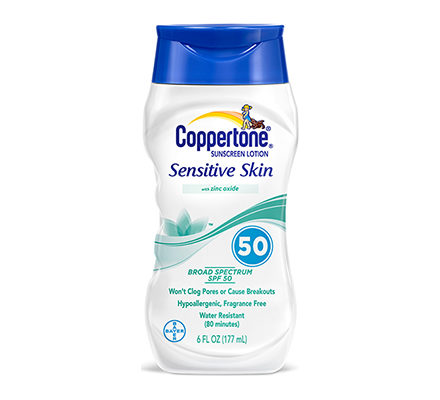 Coppertone Sensitive Skin Broad Spectrum Sunscreen SPF50