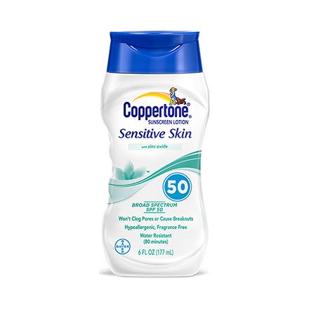 Coppertone Sensitive Skin Broad Spectrum Sunscreen SPF50