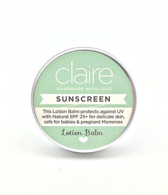 Claire Organics Sunscreen Lotion Balm