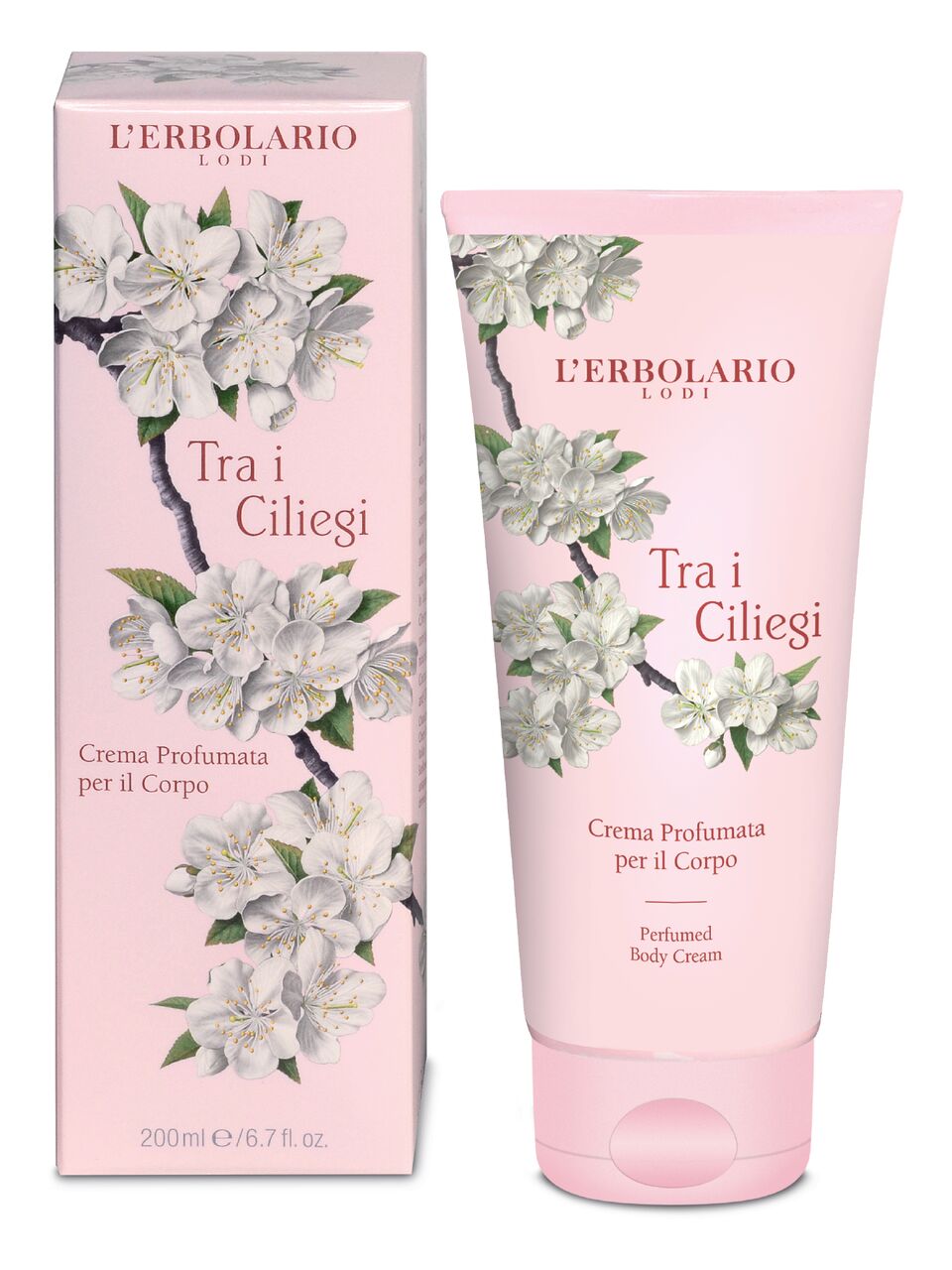 L'ERBOLARIO Perfumed Body Cream with Cherry Blossom & Italian Cherry Extract