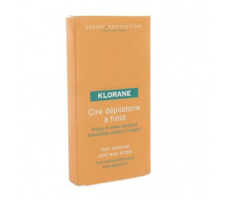 Klorane Hair Removal Cold Wax Strips Face & Sensitive Zones