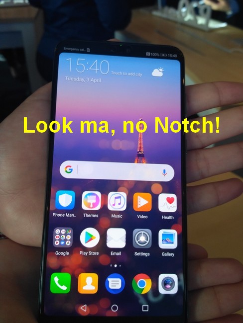 Huawei P20 no notch