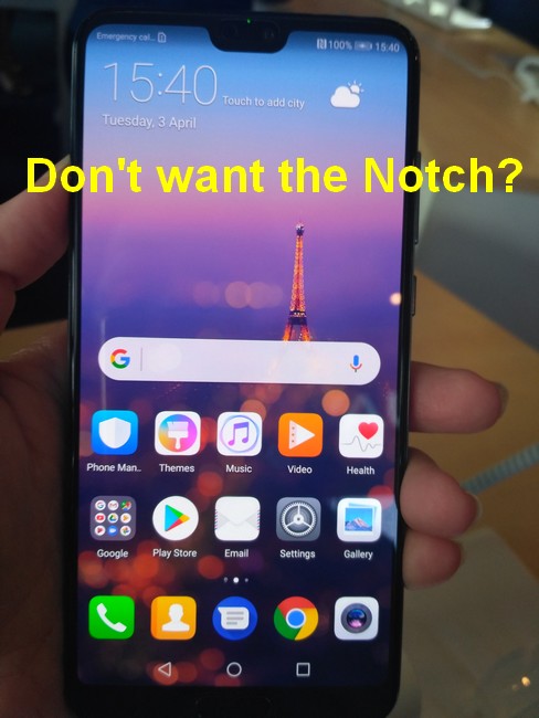 Huawei P20 no notch