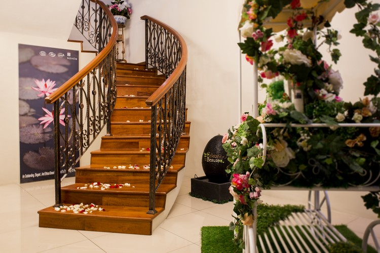 The romantic stairway at the reception area leading to the blissful therapy rooms and wonderful treatments ahead!