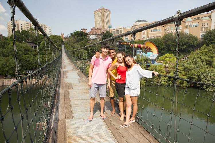 Pedestrian suspension bridge