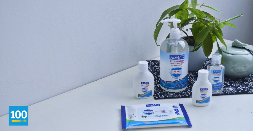 AceMD hand sanitiser & wet wipes