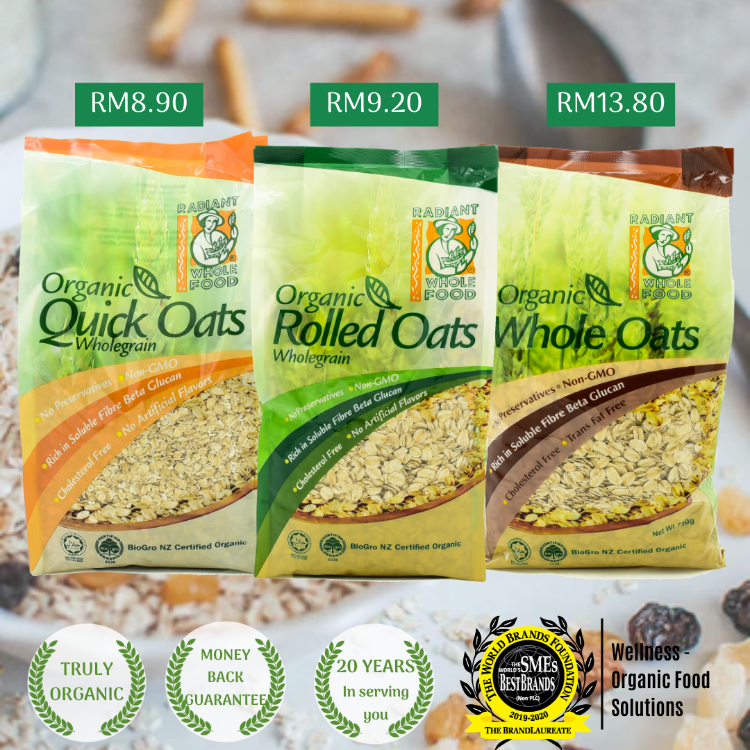 Radiant Organic Rolled Oats is one of the three oats offerings from Radiant Whole Food