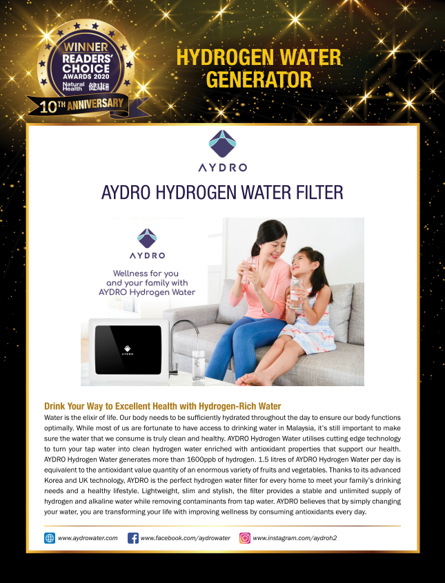 AYDRO Hydrogen Water Generator awards
