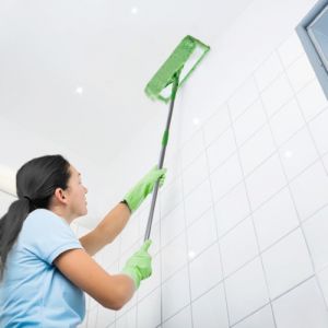 Clean from top to bottom to avoid cleaning areas you’ve already covered