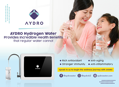 Water has never been healthier with AYDRO Hydrogen Water Generator