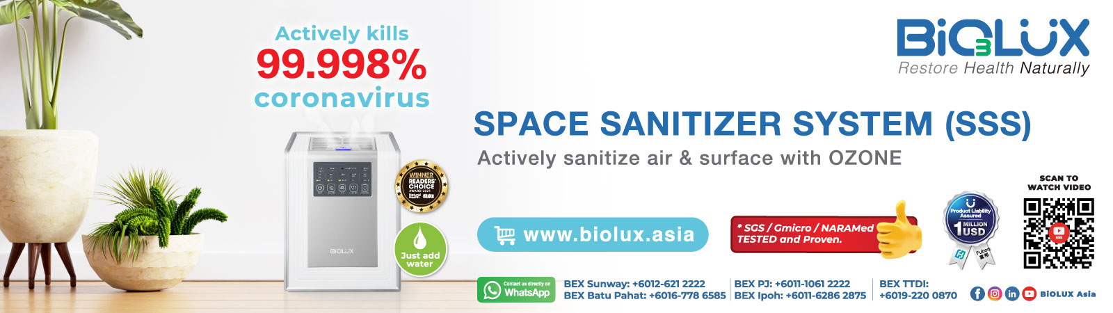 BiOLUX Space Sanitizer System