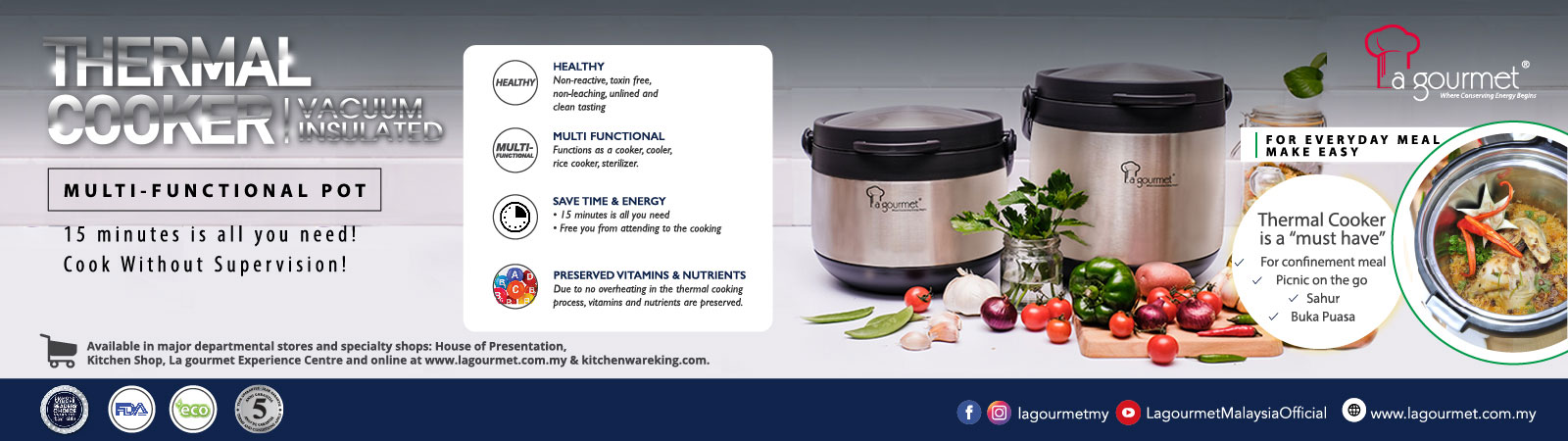 La gourmet Vacuum Insulated Thermal Cooker