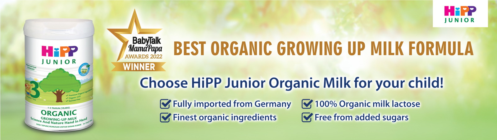 HiPP JUNIOR Organic Growing-up Milk