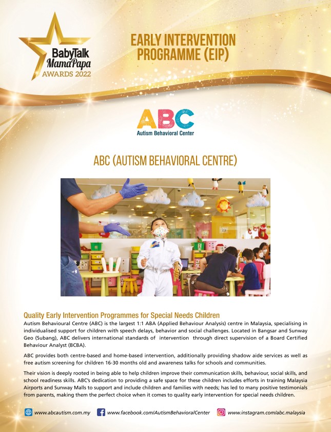 ABC Early Intervention Programmes award