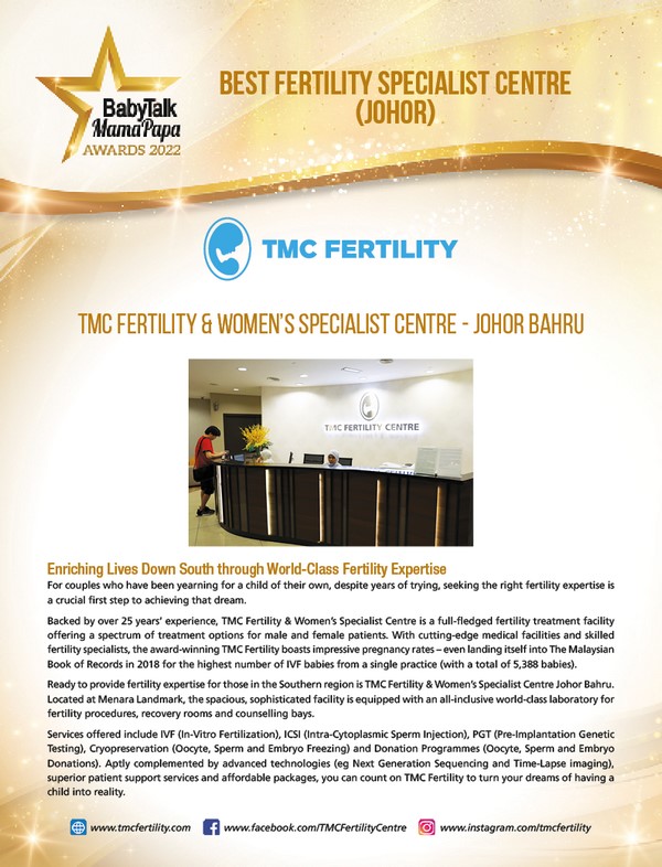 TMC Fertility Johor awards