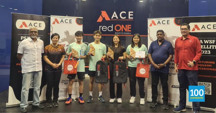 Continuous support for squash in Malaysia - Farid with the winners of PSA WSF Satellite Series Tournament organised by Ace Sports Management