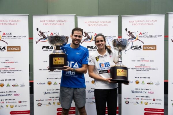 ACE Malaysia Squash Cup Finals 2023 - (L-R) KARIM Abdel Gawad, Nour El Tayeb