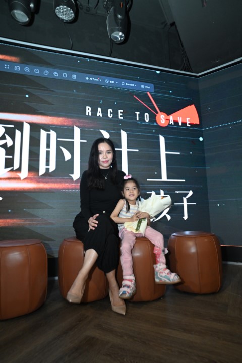 Baby Reese and mum, Rach at the Race to Save launch