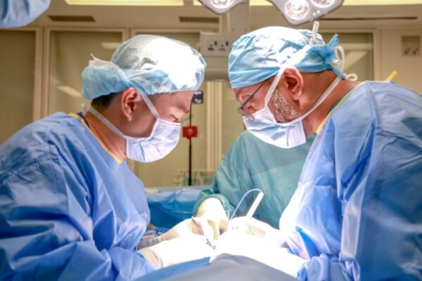 Dr. Roger Anthony Idi, Consultant Urologist at Prince Court and Professor Imran Mushtaq, Consultant Paediatric Urologist at Great Ormond Street Hospital, performing the Kelly procedure at Prince Court Medical Centre